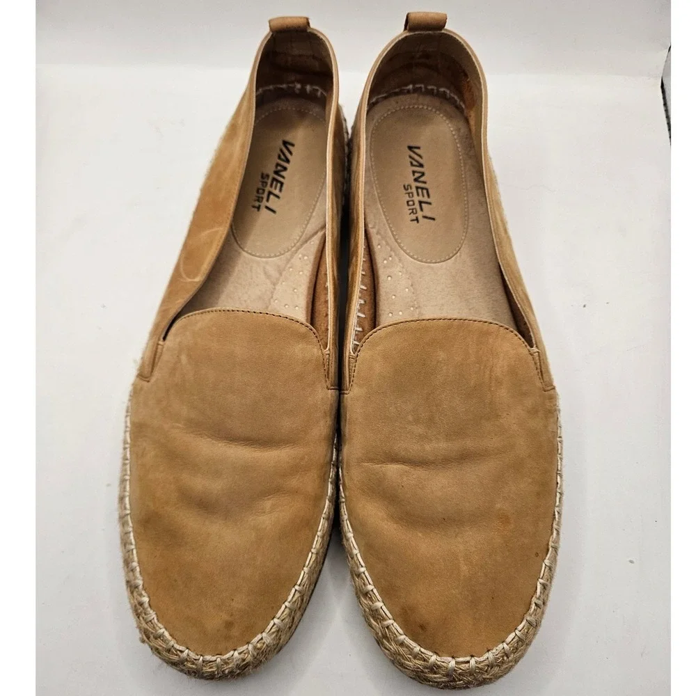VANELI SPORT Sz‎ 11 N Tan Suede Espadrille Slip On Flats Shoes Women's #385
